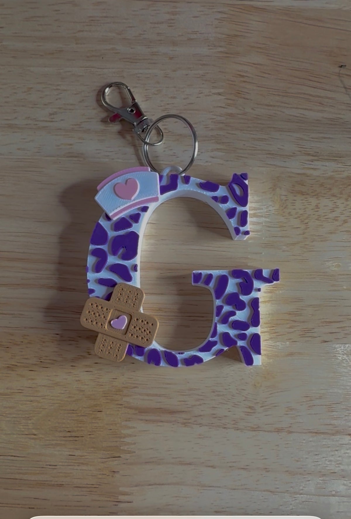 🩺 Personalized Nurse Initial Bag Charm Keychains