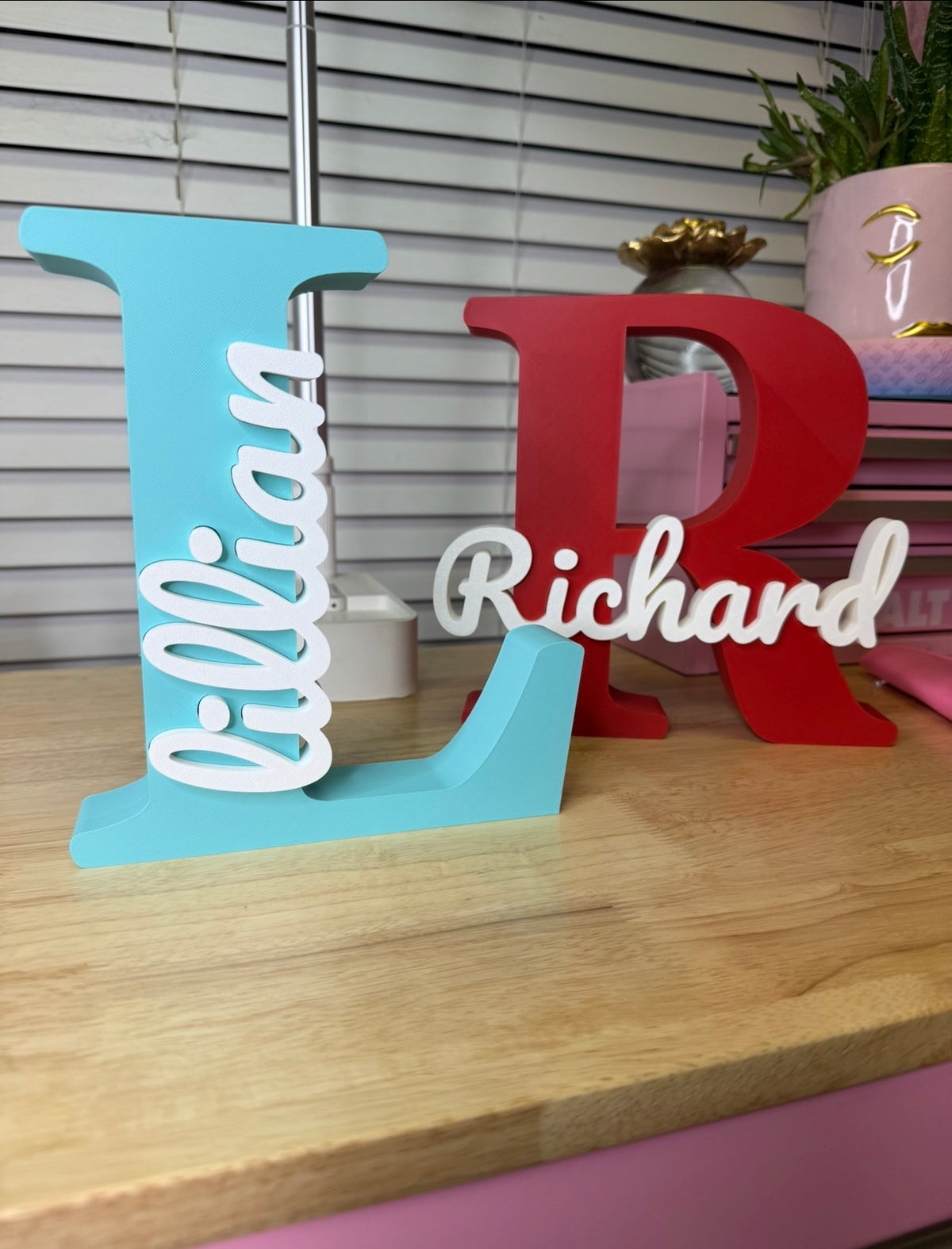Custom 3D-Printed Initial & Name Sign