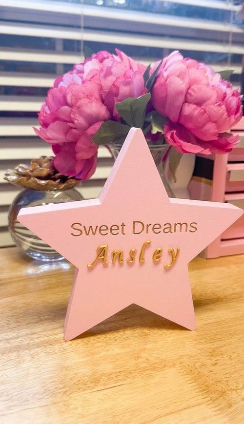 Custom 3D Printed "Sweet Dreams" Personalized Star Keepsake Sign