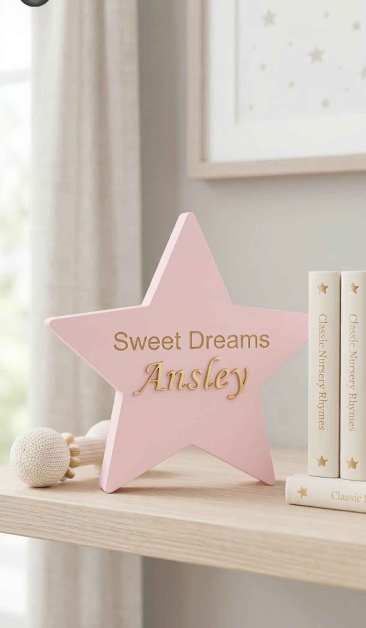 Custom 3D Printed "Sweet Dreams" Personalized Star Keepsake Sign