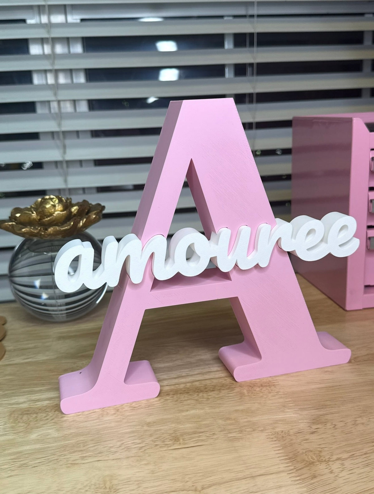 Custom 3D-Printed Initial & Name Sign