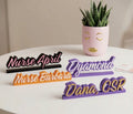 Custom 3D Printed Script Desk Nameplate | Personalized Office & Professional Name Sign