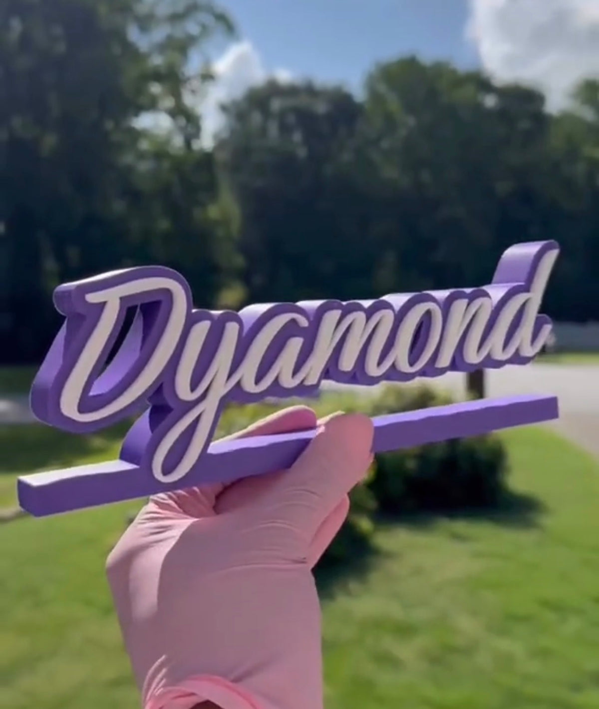 Custom 3D Printed Script Desk Nameplate | Personalized Office & Professional Name Sign