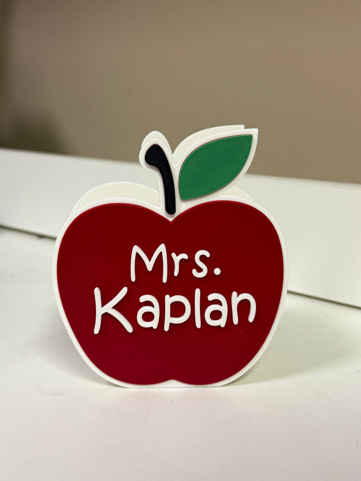 Personalized 3D Printed Teacher Apple Pen Holder | Custom Name Teacher Appreciation Gift